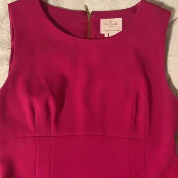 Kate Spade “Sicily” Pink A-Line Crepe Dress 14  Full Zip Back SEE PICS - Picture 4 of 12
